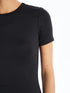 LC Waikiki Crew Neck Straight Short Sleeve Women's Bodycon Dress